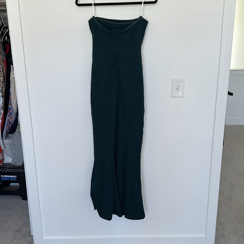 Lulu's Marvelous Entrance Emerald Green Pleated Strapless Maxi Dress - Size S - Picture 7 of 11